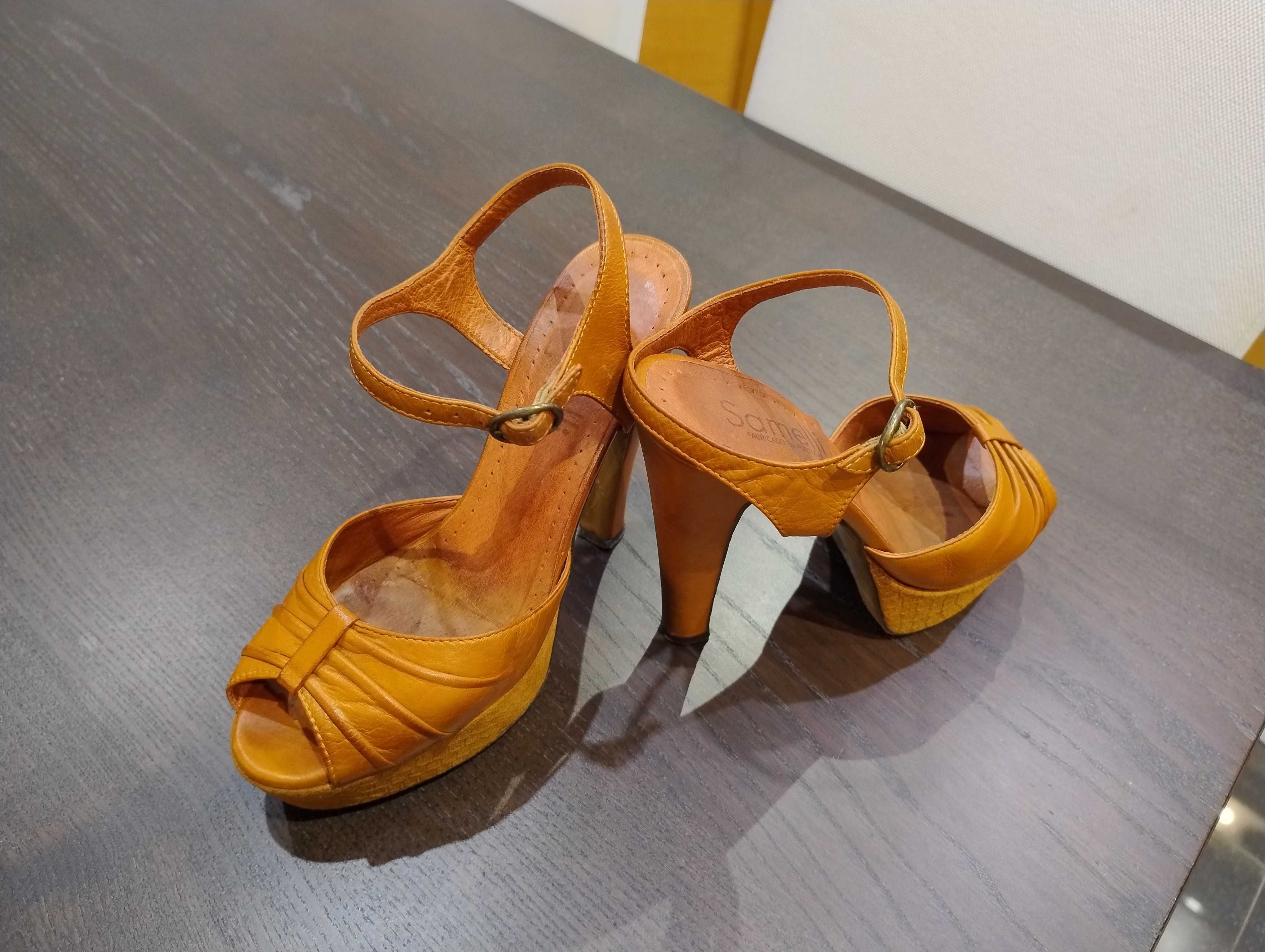 Sandália pele samelli camel