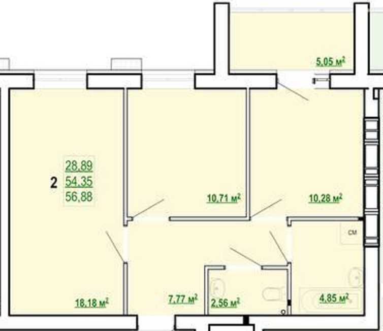 СУПЕР ЦЕНА !  ЖК СКАЗКА продам 2-комн квартиру 57м2 в Новострое MV
