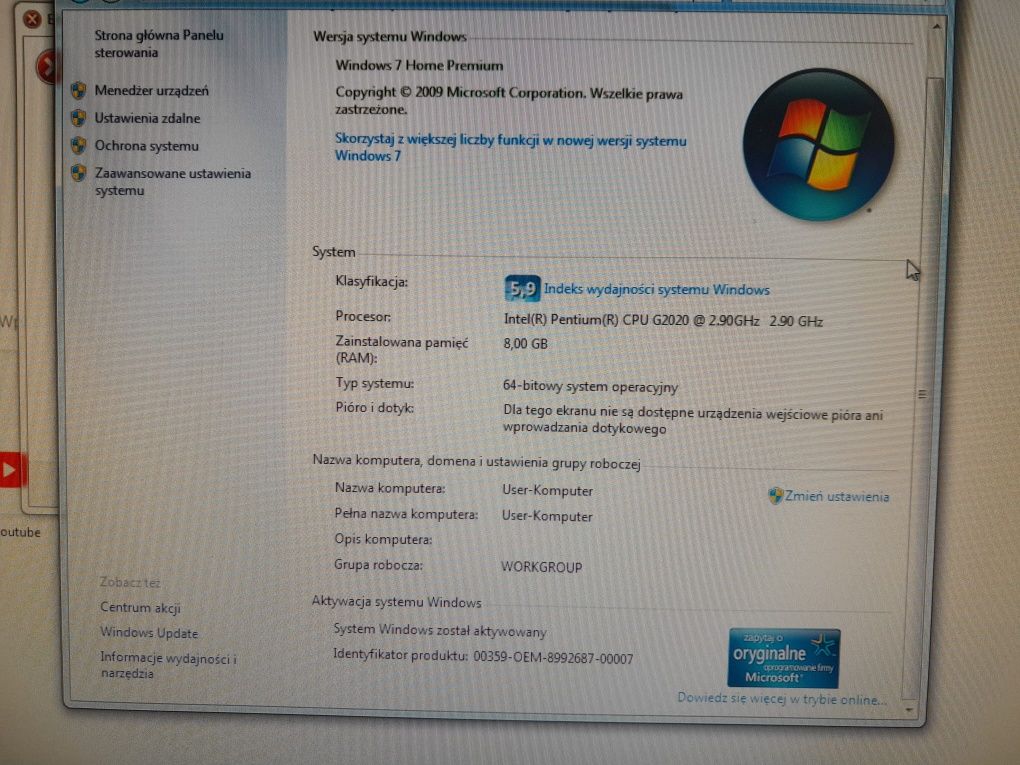 Komputer plus monitor z funkcją telewizora