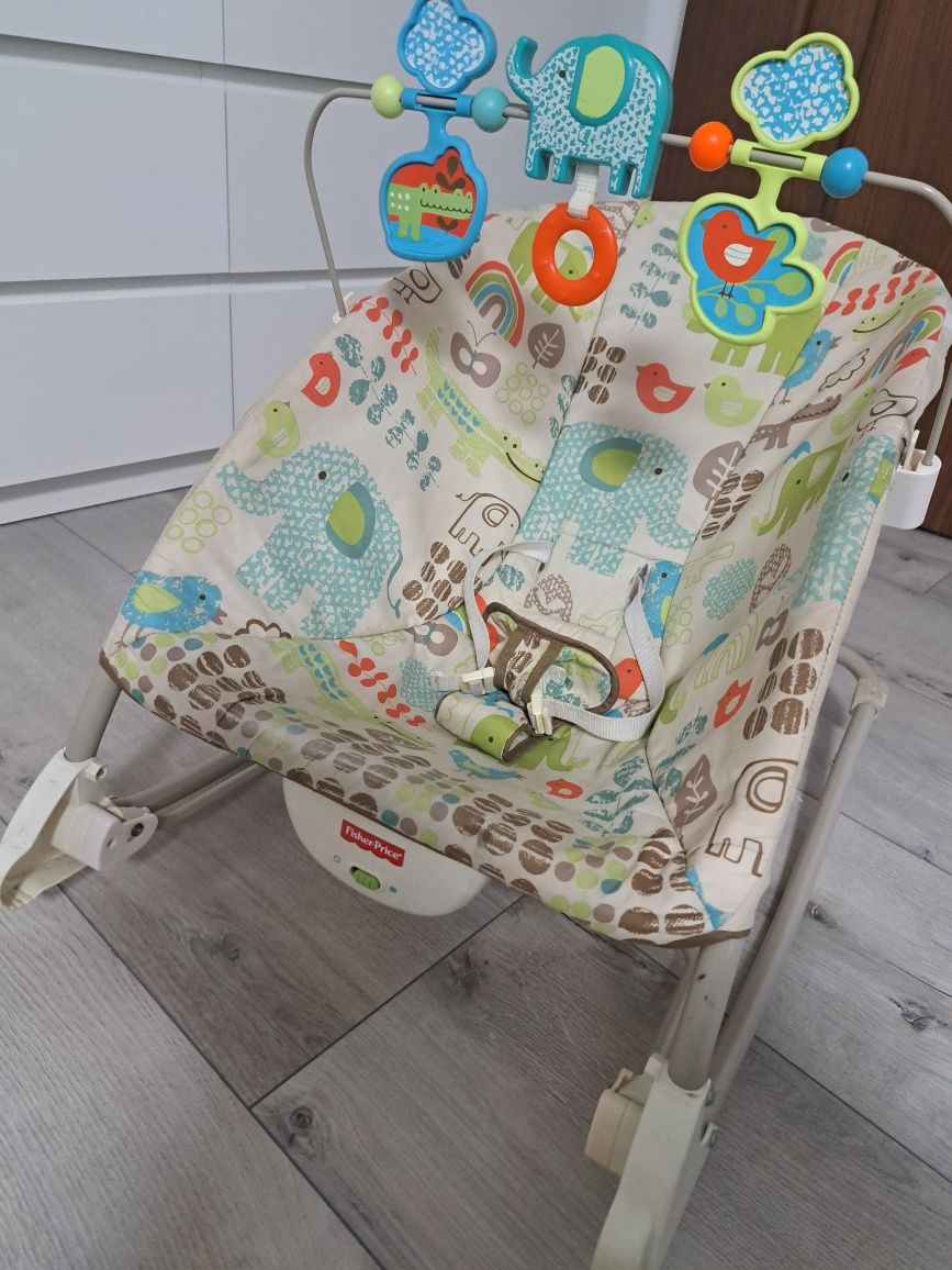 Łóżeczko turystyczne Kinderkraft + leżaczek FisherPrice