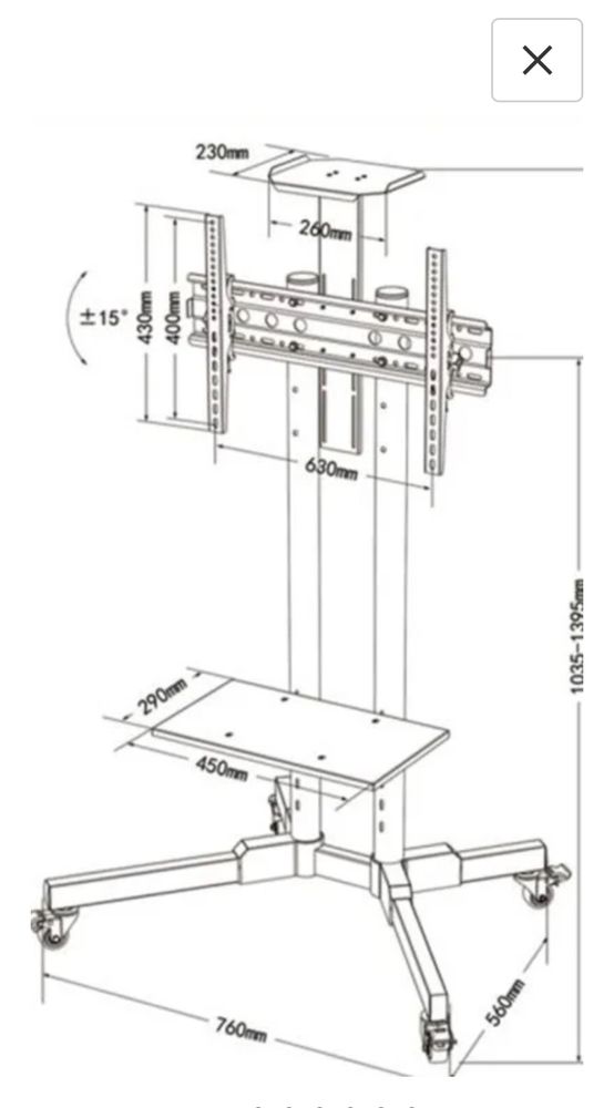 Suporte com rodas para TV