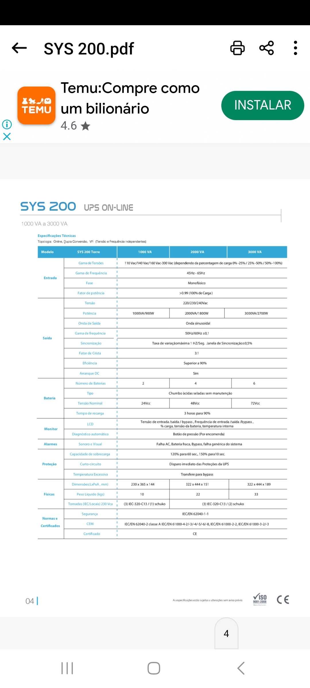 UPS Sensys 2000VA