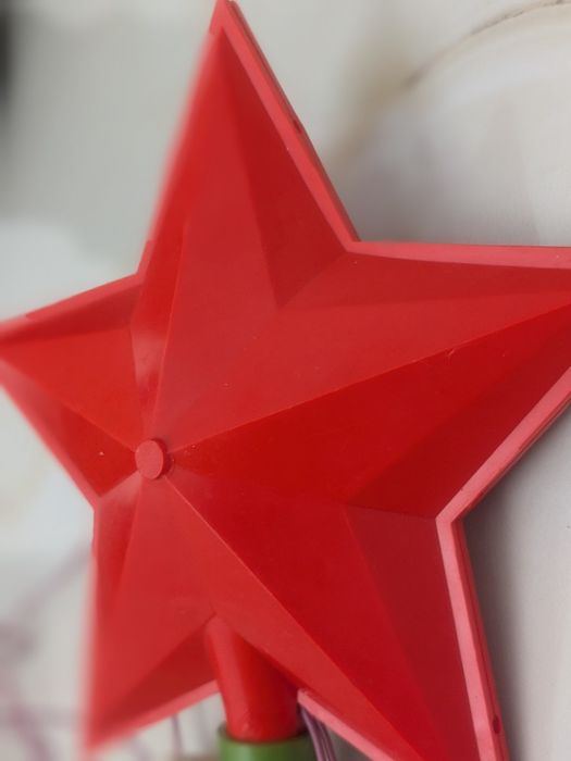 Светящяяся пластмассовая верхушка "Звезда" на ёлку, 20 см