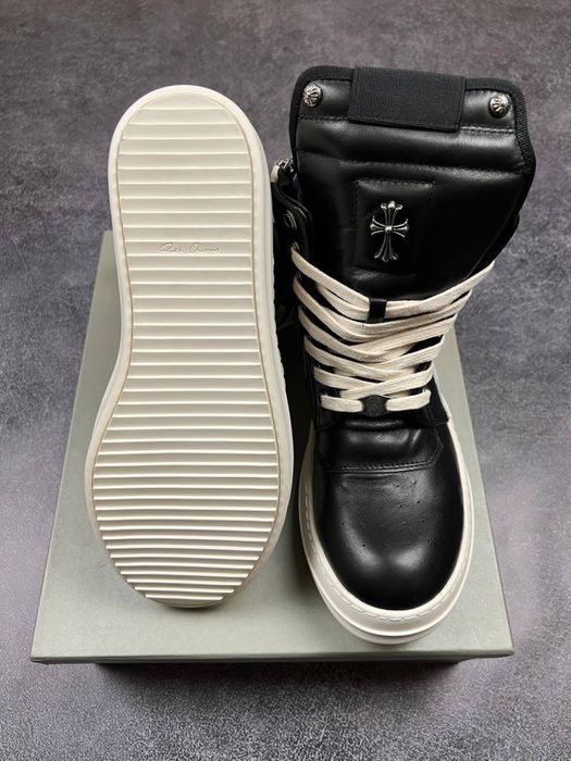 Rick Owens x Chrome Hearts Geobasket Low Black