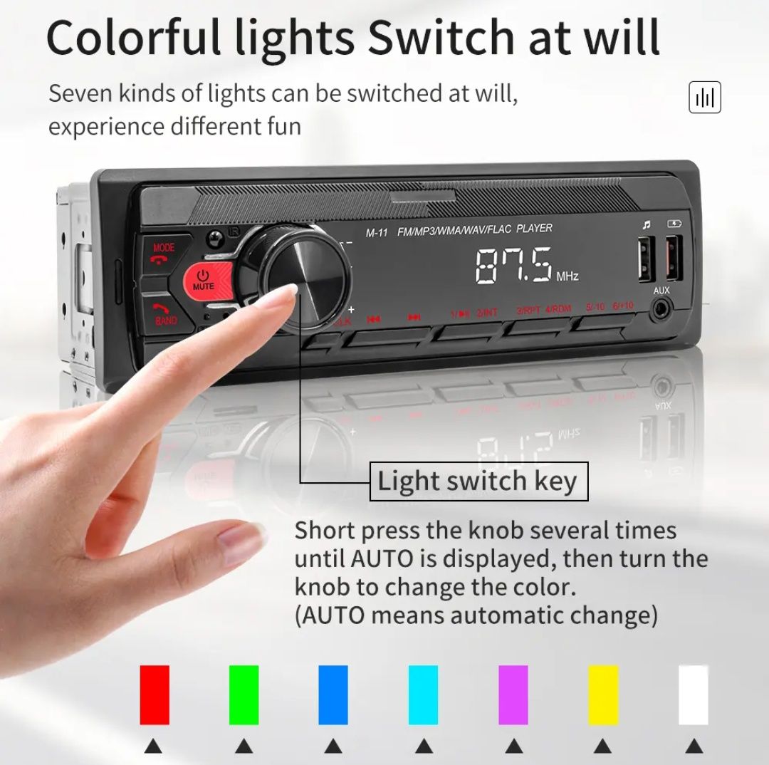 Rádio universal 1din com bluetooth USB AUX FM NOVO