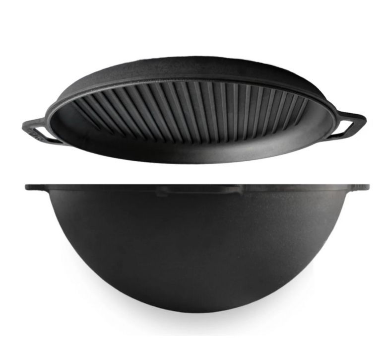 Узбецький казан / казан wok/ казан з кришкою сковородою / brizoll 6-12