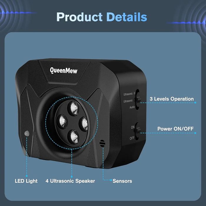 QueenMew Anti Barking Device ультразвуковий пристрій для зупинки гавко