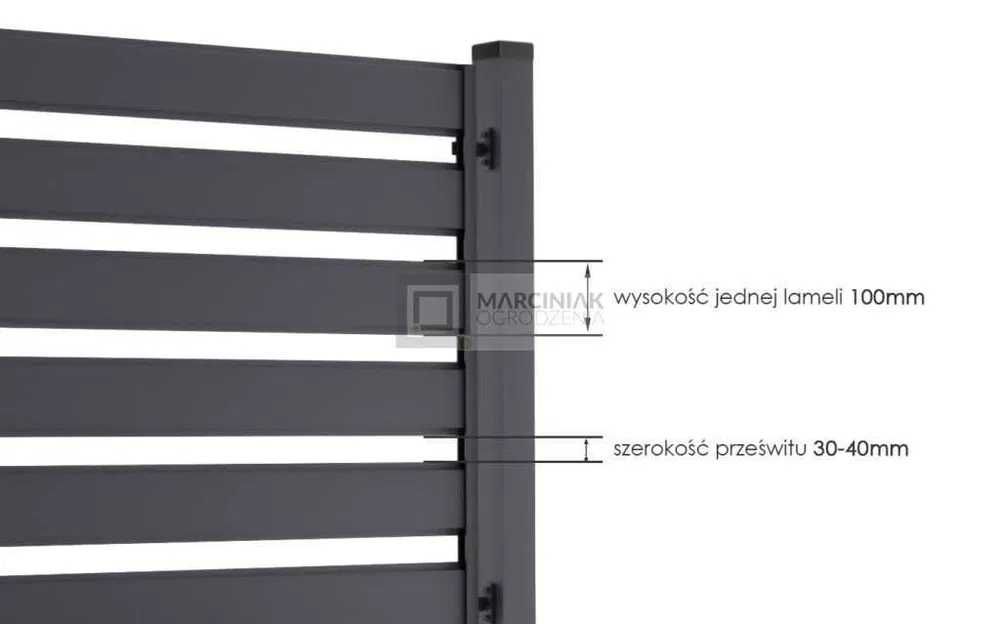 Przęsło Ogrodzeniowe - Palisada. Nowoczesny system Palisadowy. 165x120