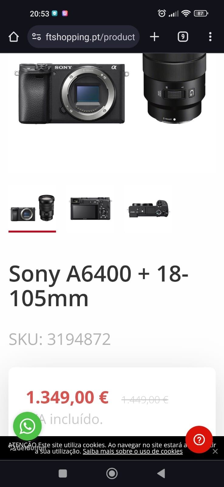 Camara fotografica sony