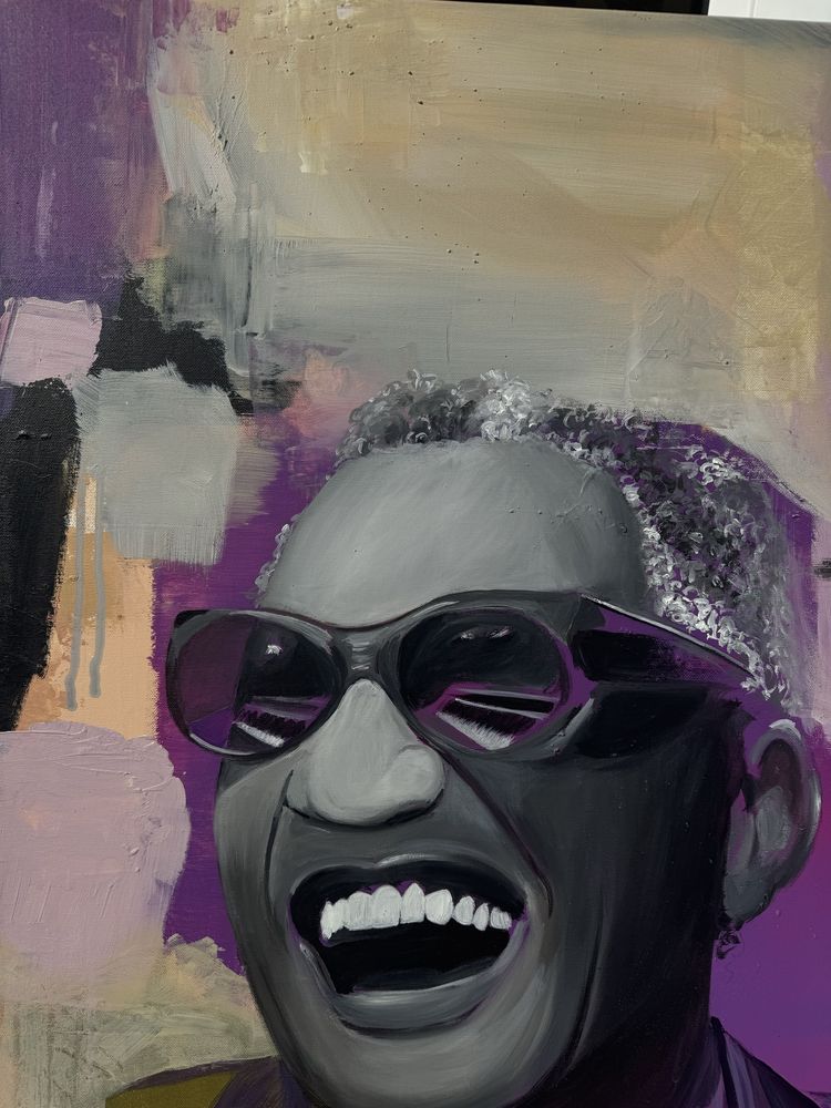 Pintura original sobre Ray Charles
