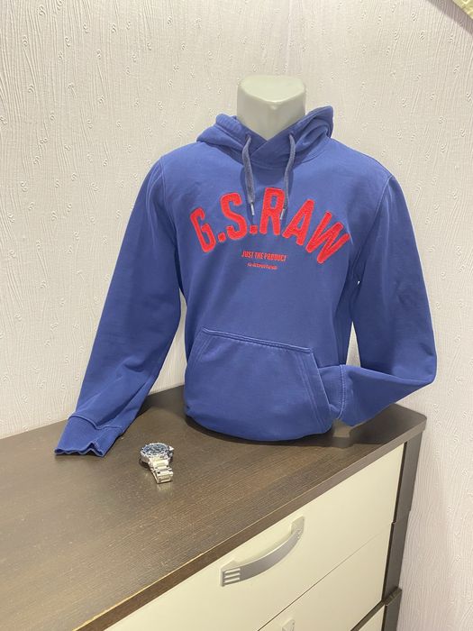 Мужской свитер, худи G-Star Raw синего цвета, размер S-M