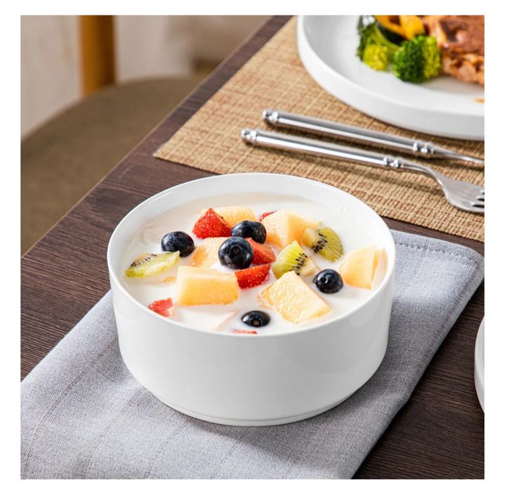 Serwis obiadowy MALACASA 24 el. dla 6 osób – porcelana, biały