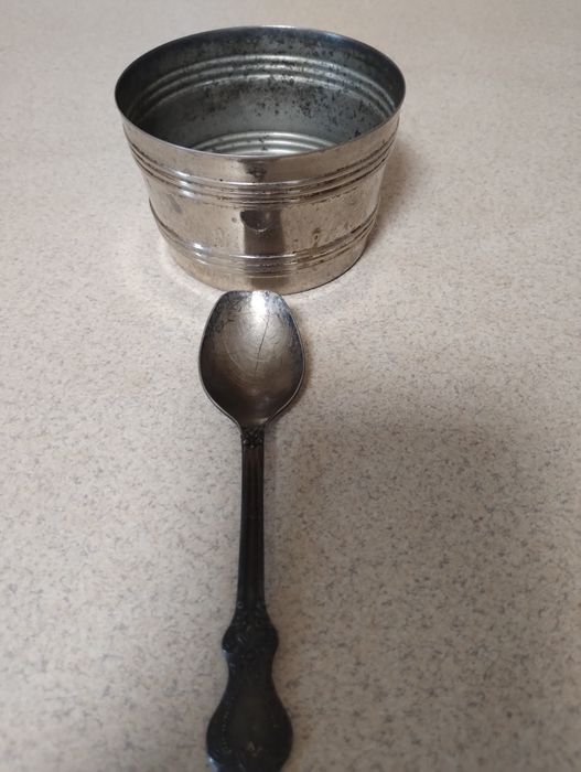 Сахарница с ложкой мельхиор.