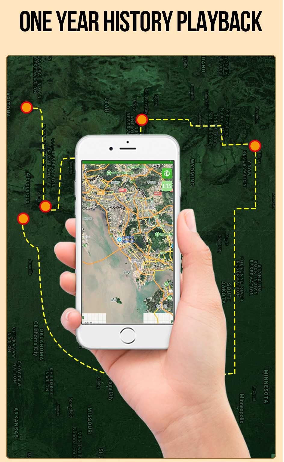 Автомобільний GPS-трекер DYEGOO, сигналізація ACC, Android та Apple