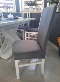 Szare pokrowce na krzesła uniwersalne elastyczne 4 sztuki