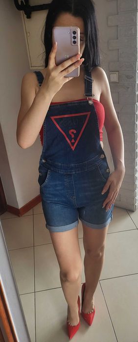 Ogrodniczki krótkie Guess z metką xs s 158 164 jeans logo