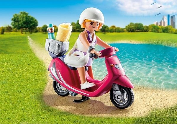 Playmobil senhora em scooter NOVO