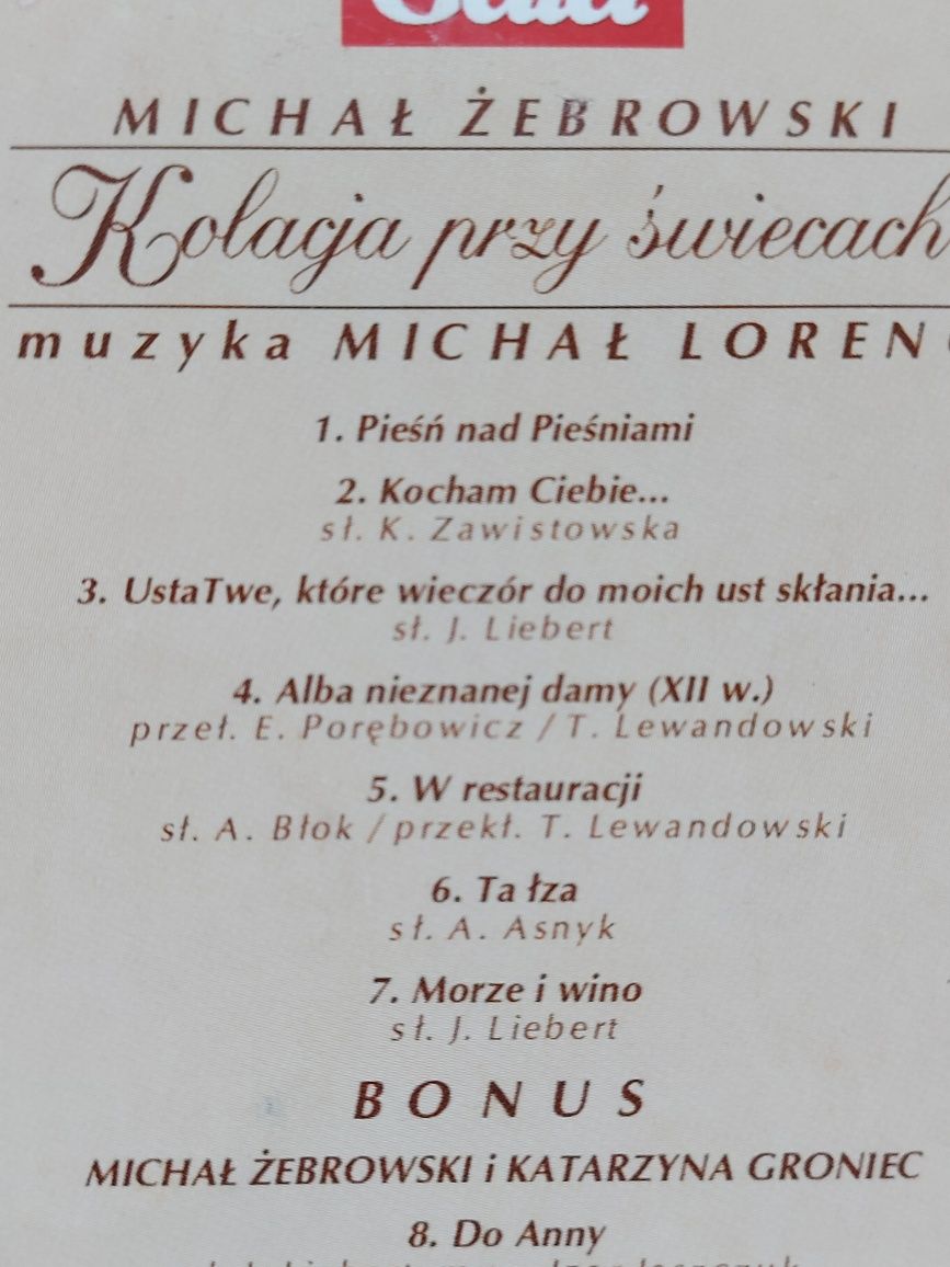 Płyta CD Kolacja przy świecach Michał Żebrowski 2002r