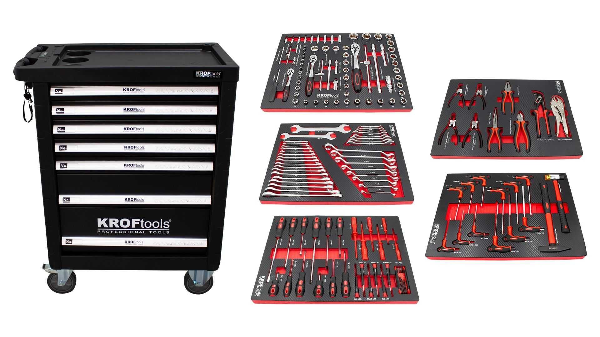Carro ferramenta com 236 peças Kroftools premium
