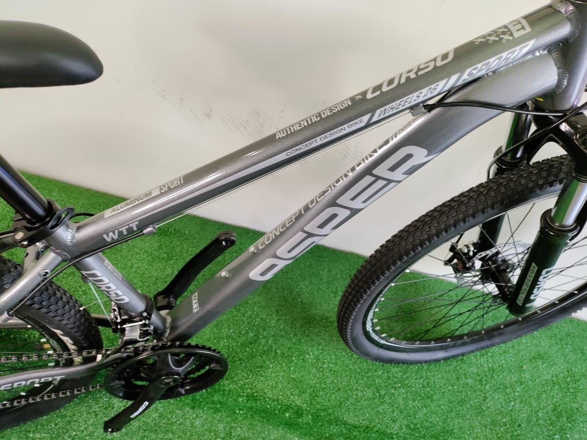 Велосипед «ASPER» 26" дюймов, алюминиевая 13" рама