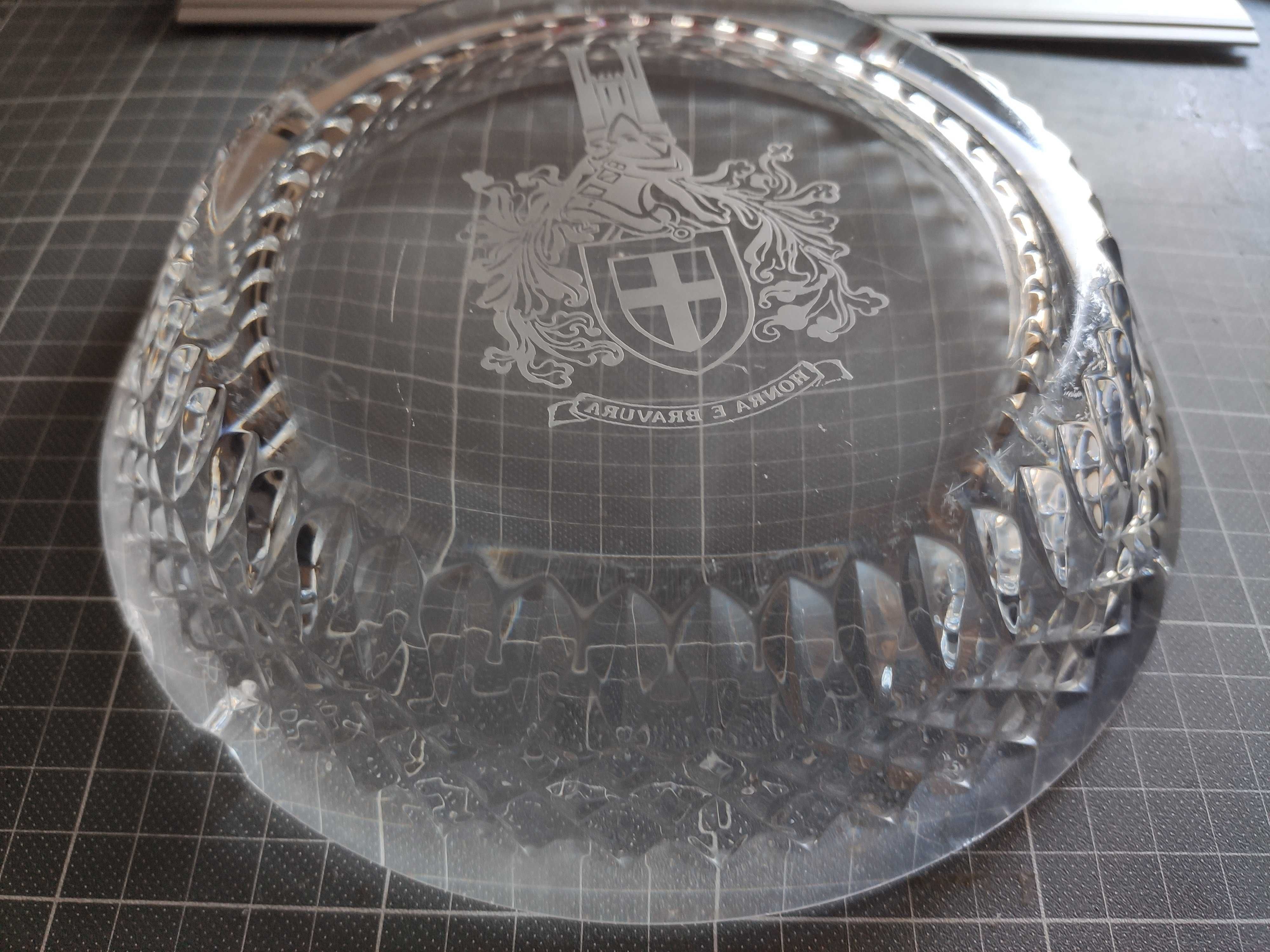 Cinzeiro  de cristal com brasão da Região Militar do Norte (22 cm)