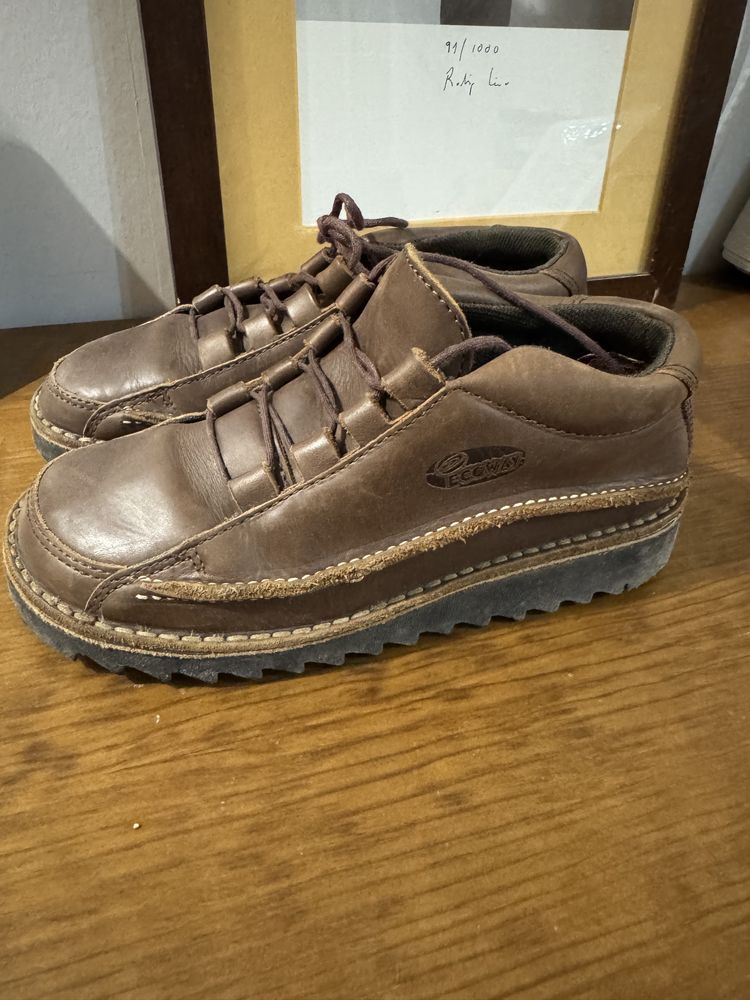 Sapatos em pele genuína - ecoway - tam. 37 unisexo
