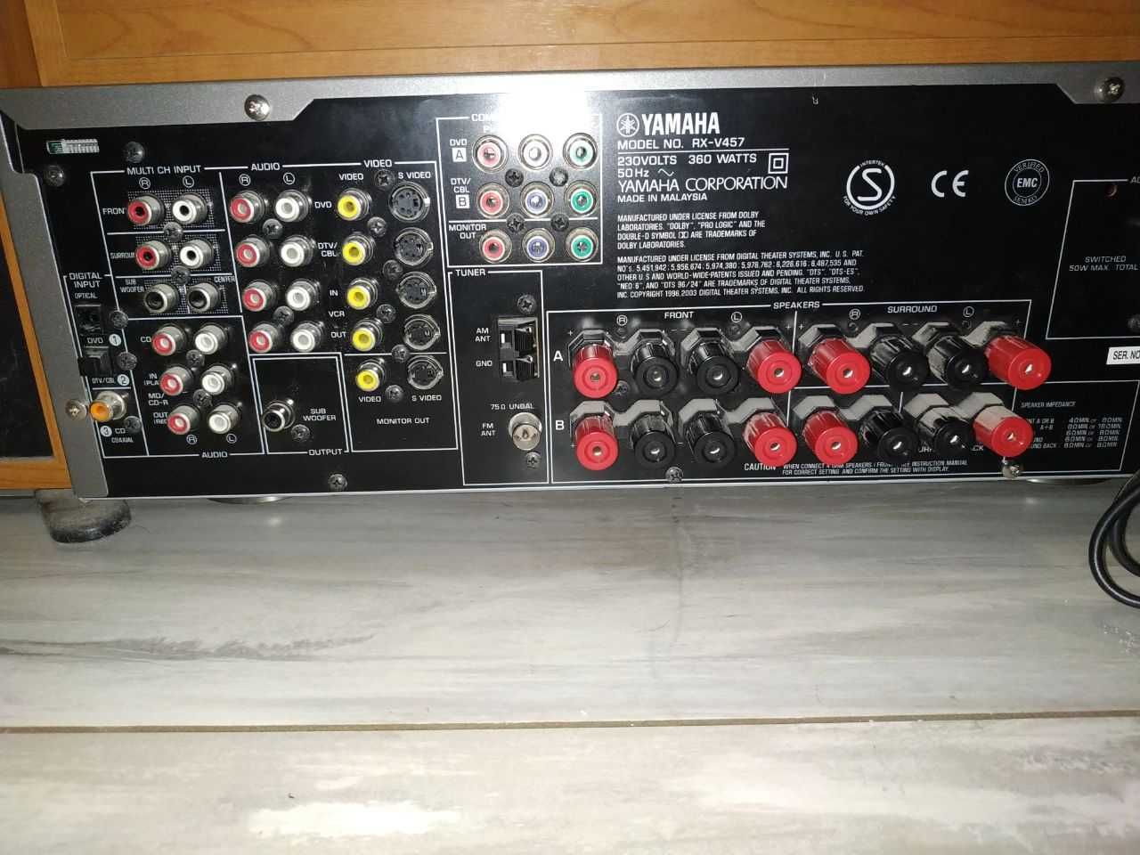 Музичний центр ресивер Yamaha RX-V457 з колонками пультом та дротами