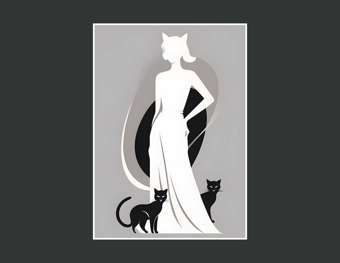Plakat kobieta kot 2 do salonu - 30x40cm