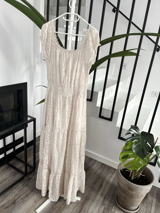 Sukienka Boho sukienka slubna casual koronka gipiura M L