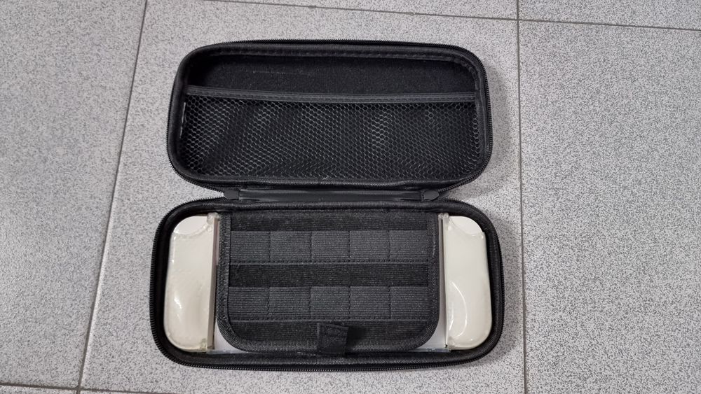 Bolsa + Capa Silicone Transparente + Película Vidro Nintendo Switch OL