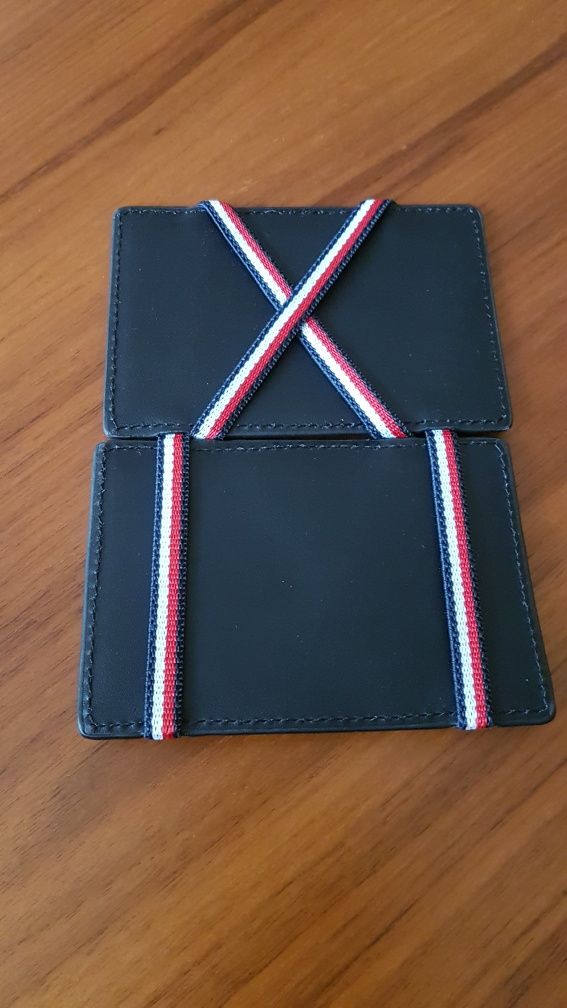 Tommy Hilfiger Etui na karty ze skóry naturalnej portfel męski