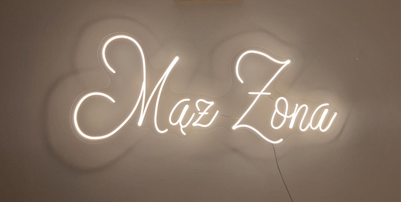 Napis led P. S. Kocham Cię neon ledon wesele ślub