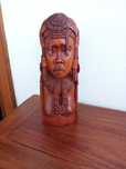 Arte Africana, busto mulher em madeira rosa, artesanato de Angola.