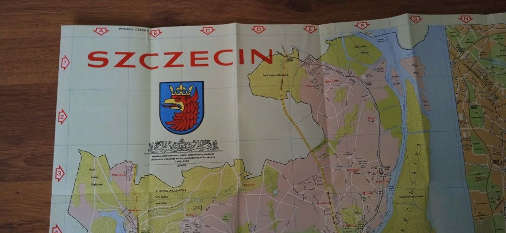 Stary plan miasta Szczecin PRL