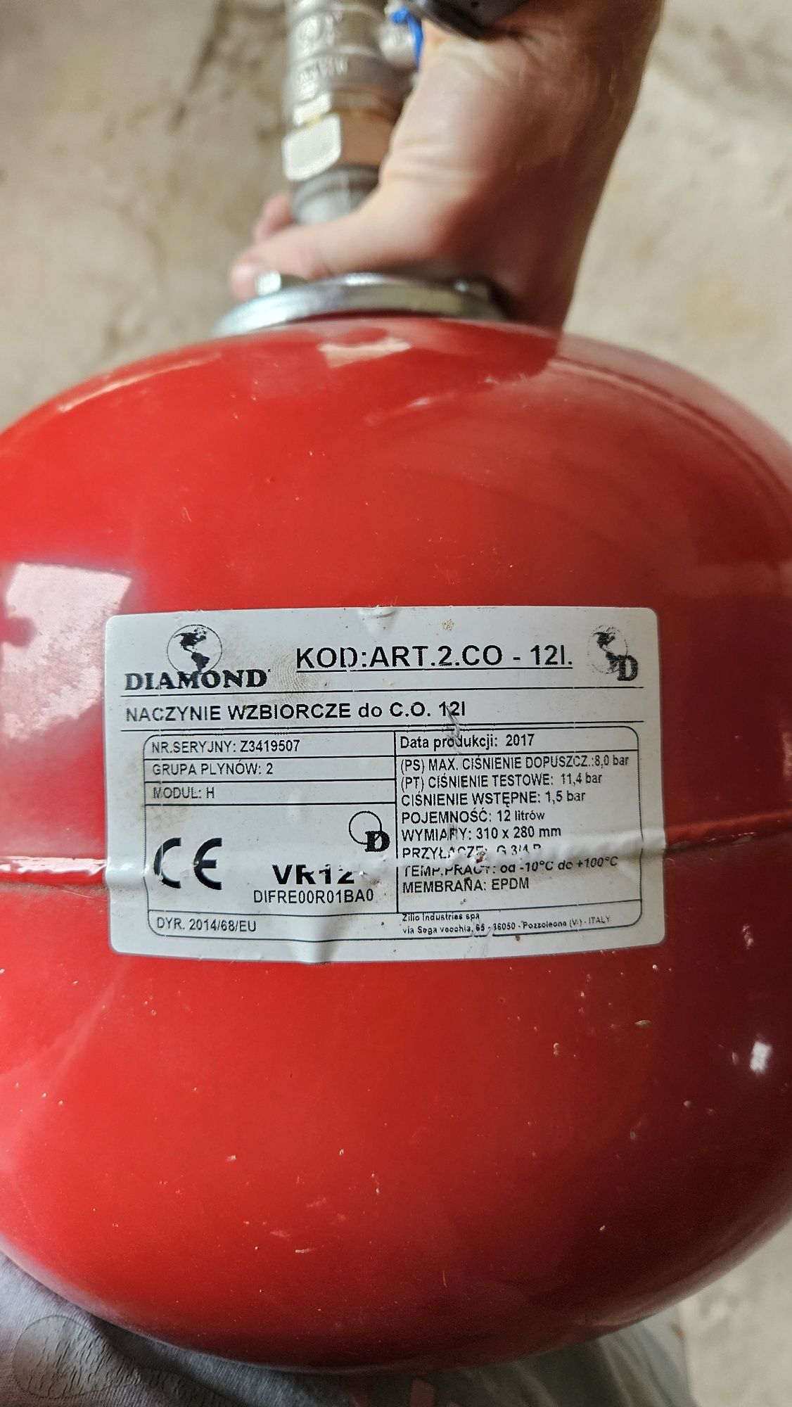 naczynie wzbiorcze c.o. Diamond 12 l