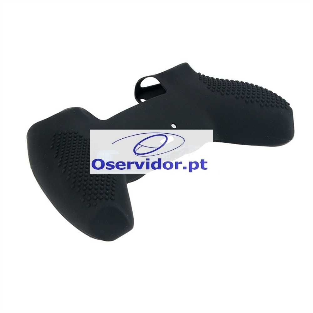 Capa Protetora  de Silicone para Comando PS5 Dualsense - Preto/Branco