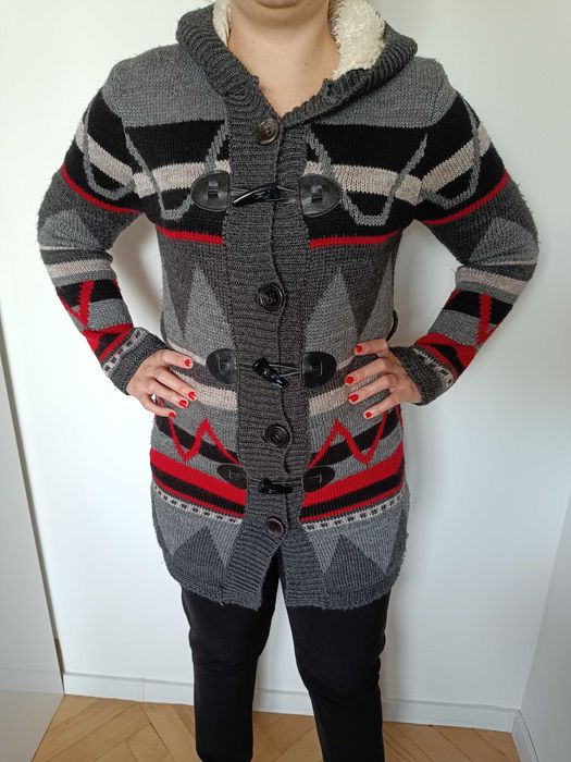 Sweter wełniany góralski vintage 38