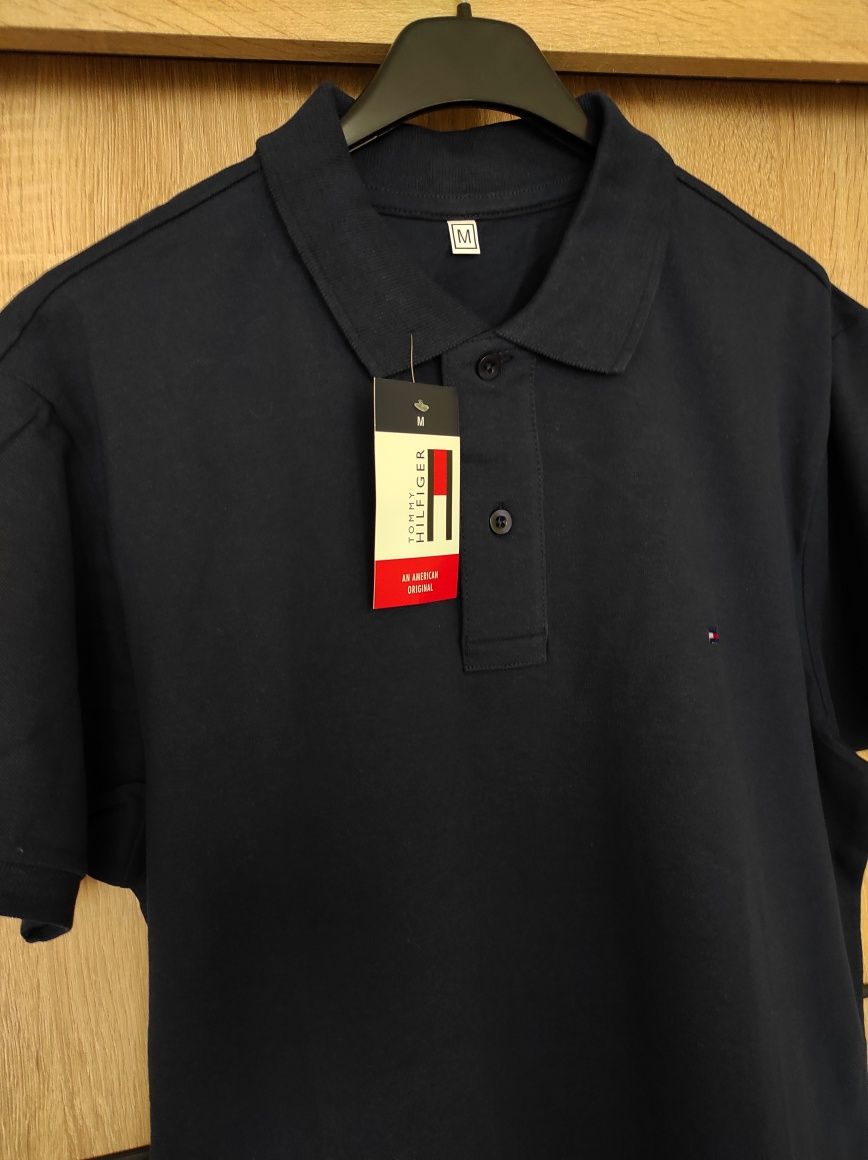 T-shirt polo Tommy Hilfiger M krótki rękaw bawełna bawełniany