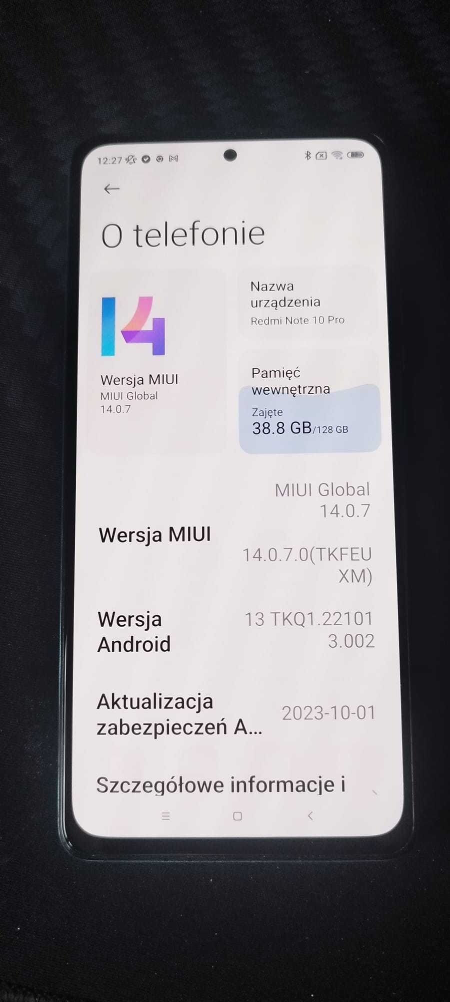 Redmi note 10 pro Glacier Blue 6 GB RAM / 128 GB Jak nowy