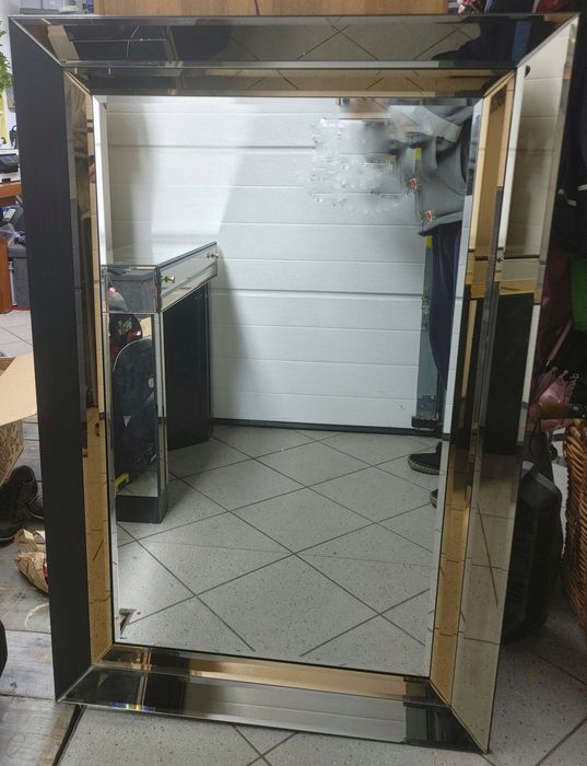 Lustro imperialne dekoracyjne 120x80cm fazowane złota lustrzana rama