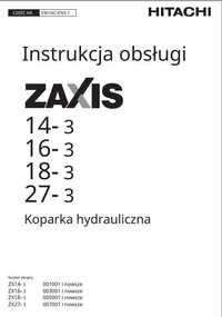 Instrukcja obsługi Hitachi ZAXIS 14-3, 16-3, 18-3, 27-3 PL