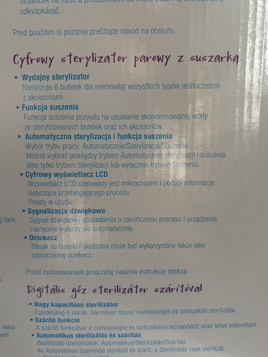 Sterylizator parowy z suszarką