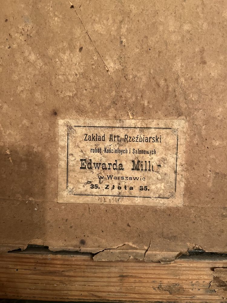 Przedwojenna secesyjna grafika Dama w kapeluszu sygnowana