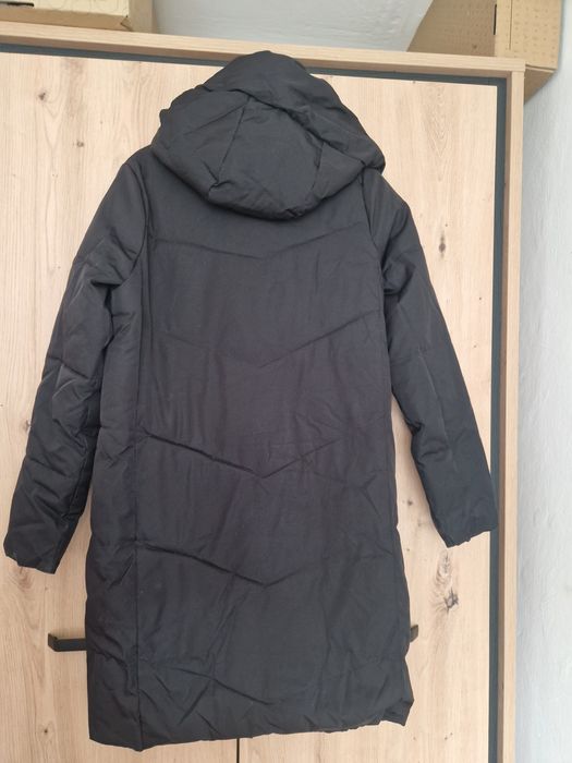 Kurtka zimowa długa damska czarna na napy Rederved S