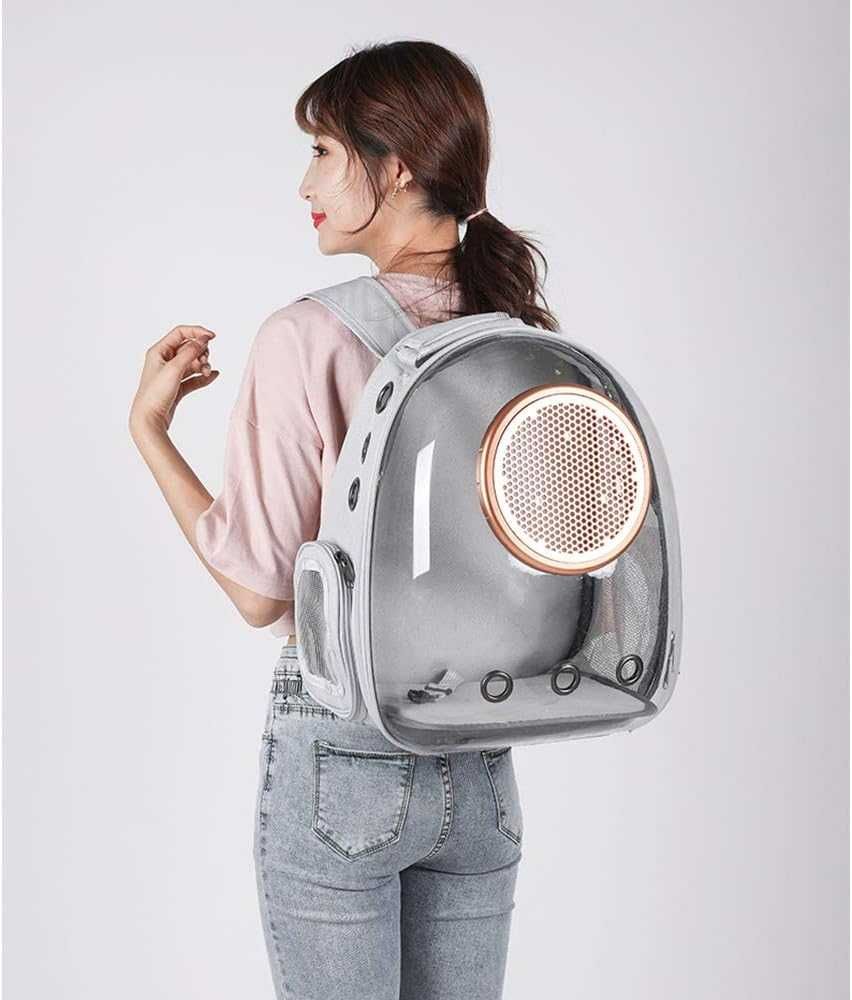 Mochila transportadora transparente gatos e pequenos animais PORTESGRÁ