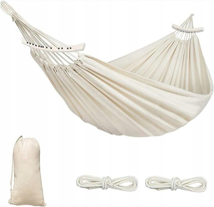 Hamak turystyczny ogrodowy 260x150 cm 2 osobowy kempingowy biwakowy