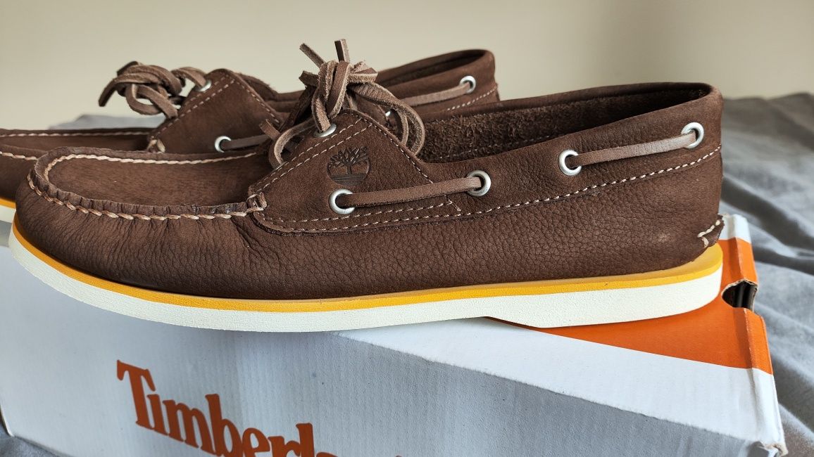 Timberland brązowe mokasyny żeglarskie rozm 43,5
