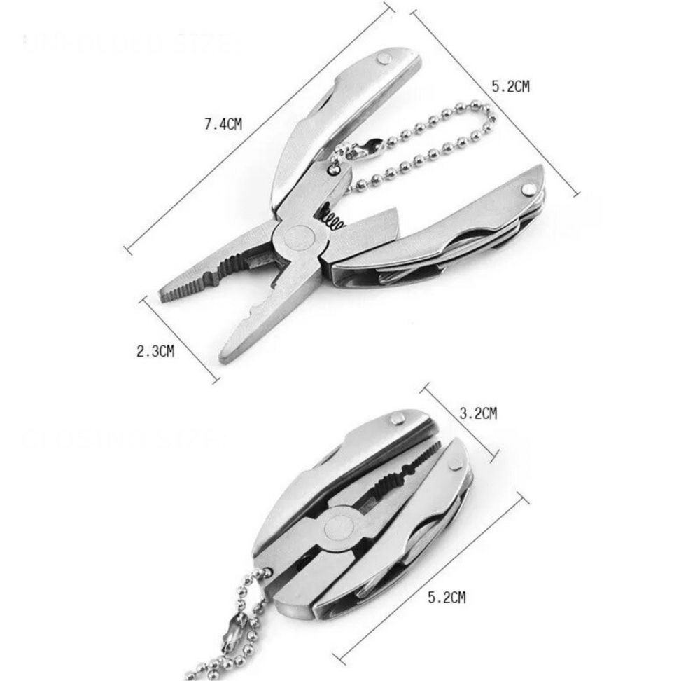 Многофункциональные плоскогубцы-брелок из нержавеющей стали