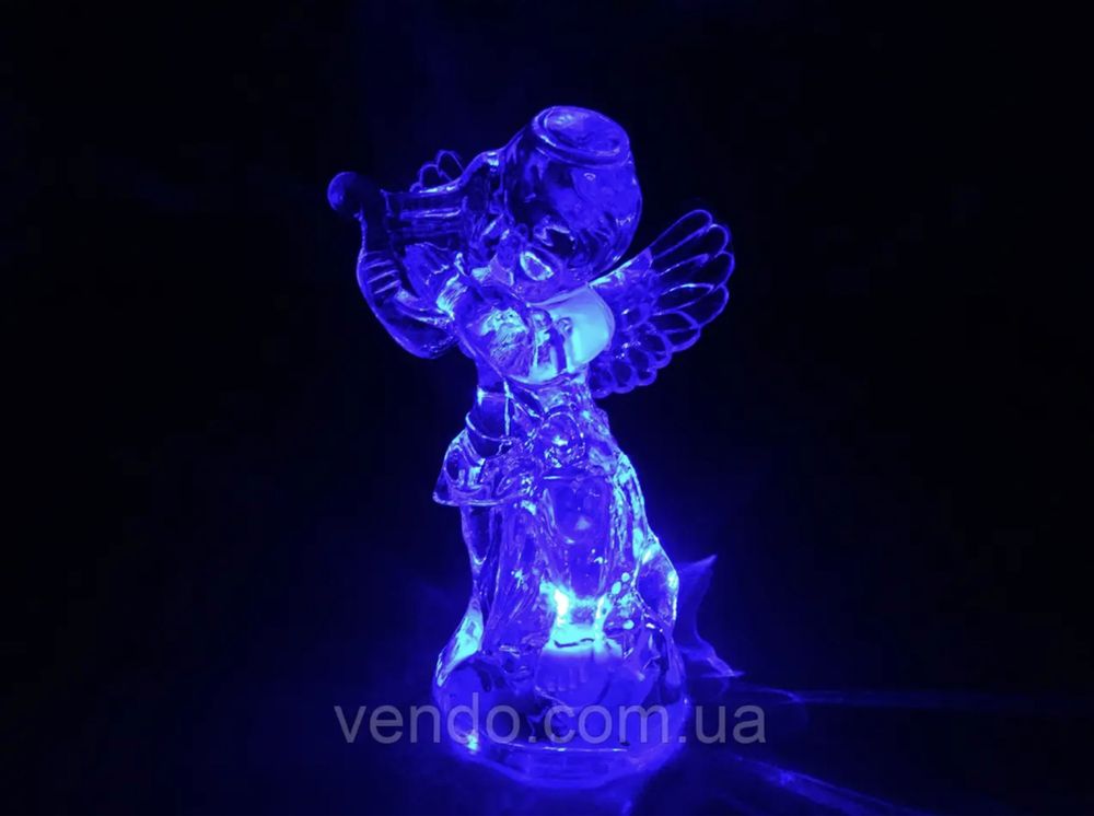 Светильник хамелеон/ ночник с цветной подсветкой прозрачный Ангел.