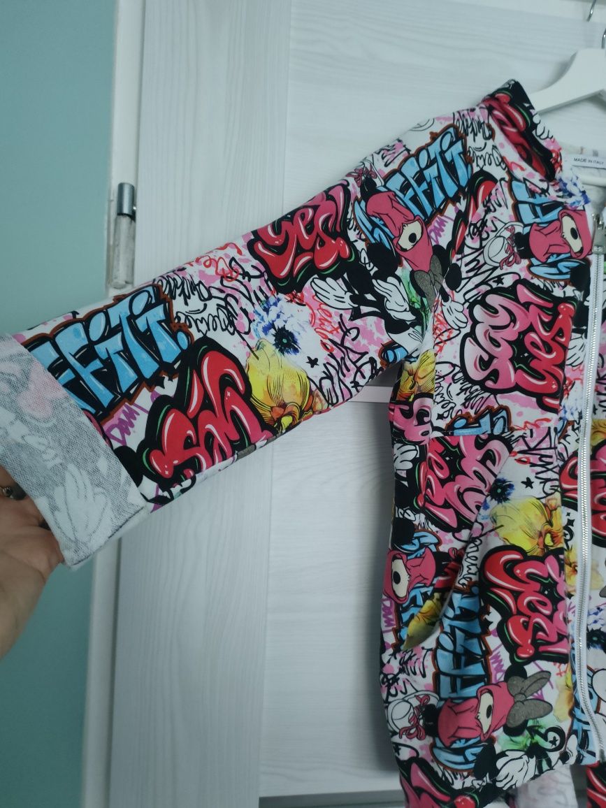 Bluza narzutka włoska print bajkowy